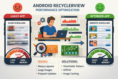 RecyclerView Optimization Techniques – Fix Lag & Boost Android App Performance (Kotlin & Java)